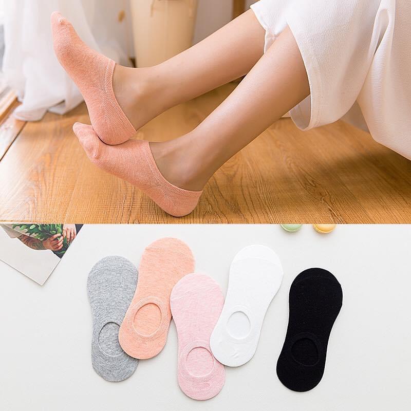 Vớ Lười Trơn Nữ Tất Giấu Vớ Cotton Có Chống Tuột Gót Kháng Khuẩn Khử Mùi MRSOCKS - VL009