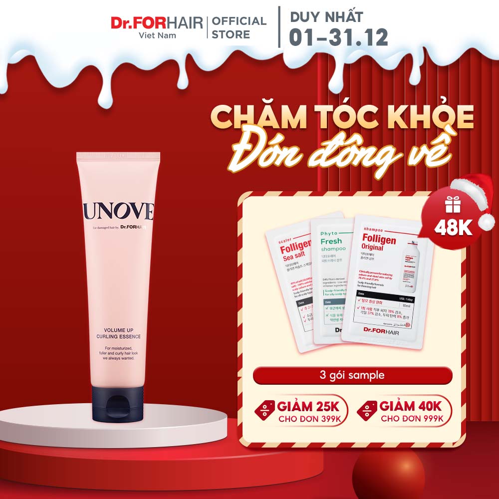 Tinh chất phục hồi chăm sóc uốn tóc tăng độ dày và bồng bềnh cho tóc Dr.FORHAIR UNOVE Volume Up Curling Essence 147ml