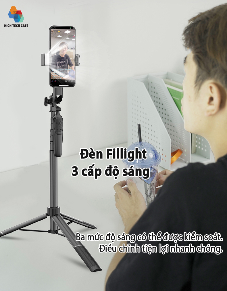 Gậy Chụp Hình Tay Cầm Gimbal Chống Rung CYKE A66 Quay Chụp Video Xoay 360º Ổn Định, Chụp Tự Sướng Selfie Du Lịch Cầm Tay Thu Gọn, Chân Đứng Ổn Định Chống Ngã, Điều Khiển Từ Xa Bluetooth Sử Dụng Được Với APP, Hàng Chính Hãng