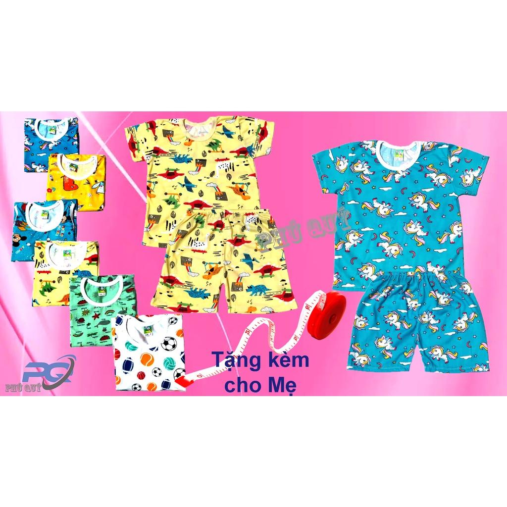 Đồ Bộ Cổ Tròn Tay Ngắn, Quần Ngắn Thun Cotton cho Bé