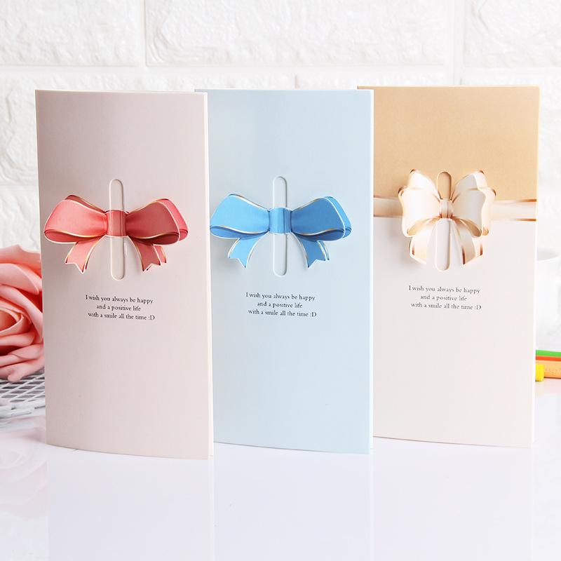 Thiệp mời sinh nhật thiết kế hình nơ 3D độc đáo dễ thương