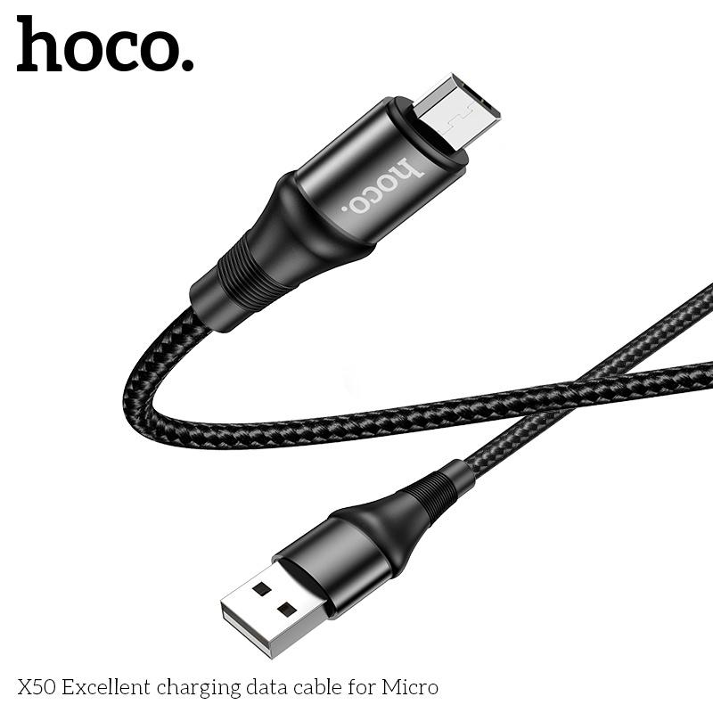 Cáp Sạc Cho Samsung, Xiaomi, Oppo, Android,... Hoco X50 Micro-USB, Cáp Dây Dù Siêu Bền - Hàng Chính Hãng