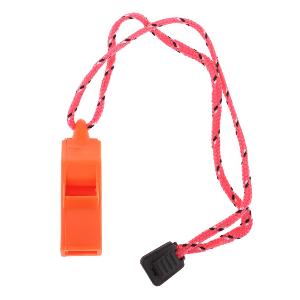 12Pcs Whistle with Lanyard for Safety Hiking Hunting Dog Training Orange