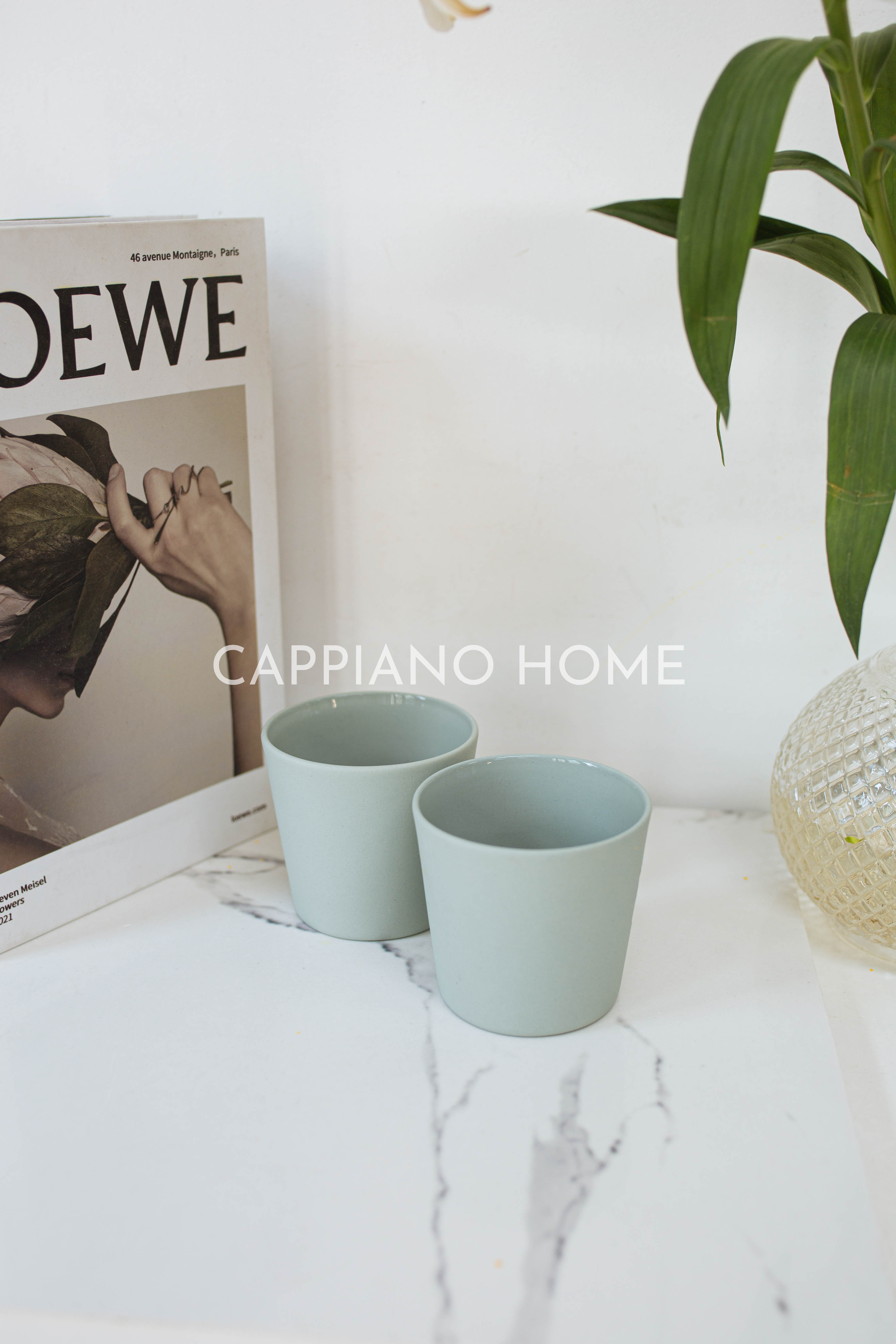 Cốc sứ không quai nhám, cốc uống nước màu sắc | Cappiano Home