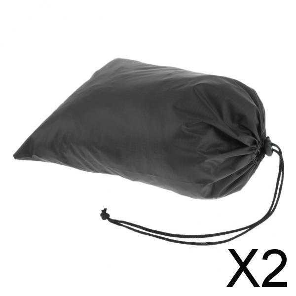 2xWaterproof Drawstring Storage Bag Stuff Bag for Clothes Shoes black