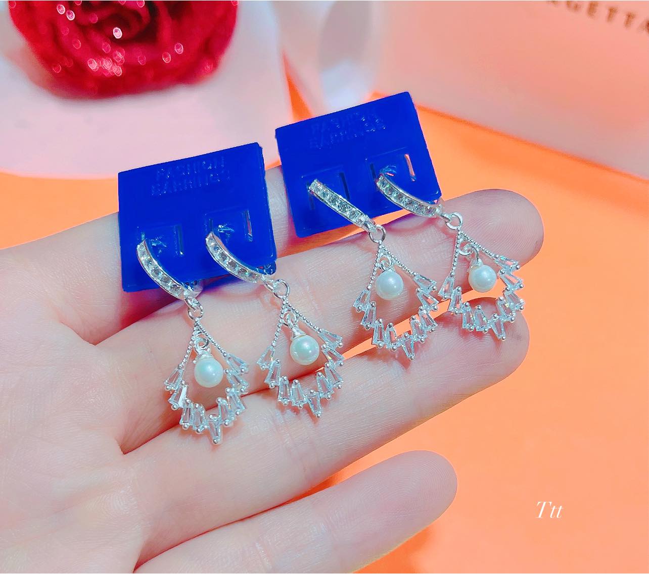 Bông tai bạc thời trang chất liệu bạc s925 MS075c