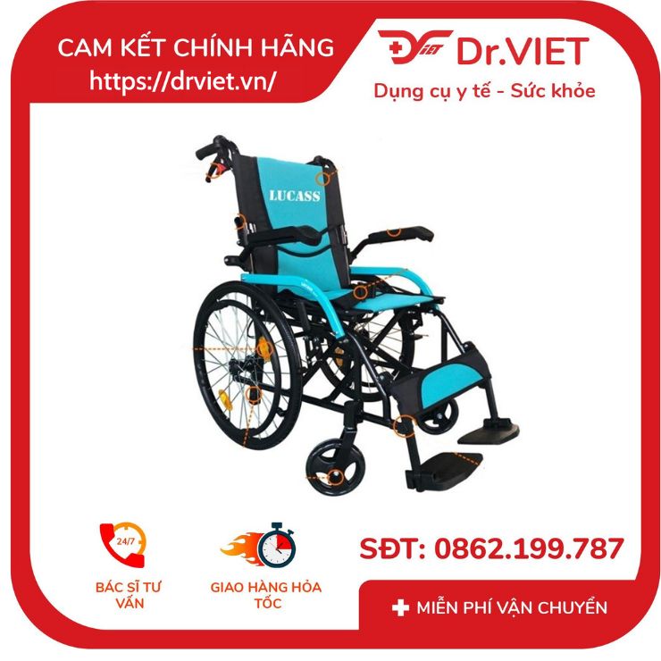 Xe Lăn Tay Du Lịch Cao Cấp Lucass X-303 cho người già chính hãng, cho người bệnh nhân nhập khẩu, siêu nhẹ siêu bền