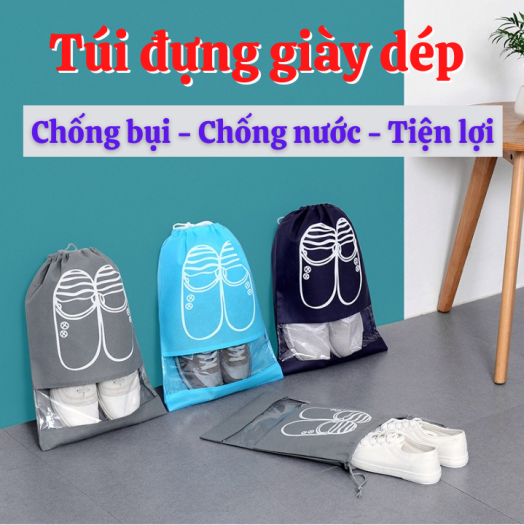 Combo 3 Túi Đựng Giày Dép Túi Xách X3 chống bụi ẩm mốc họa tiết đa dạng tiện lợi bỏ vali du lịch, cắm trại, GYM Tiện Lợi, shoes bag Hàng chính hãng GiathanhDecor