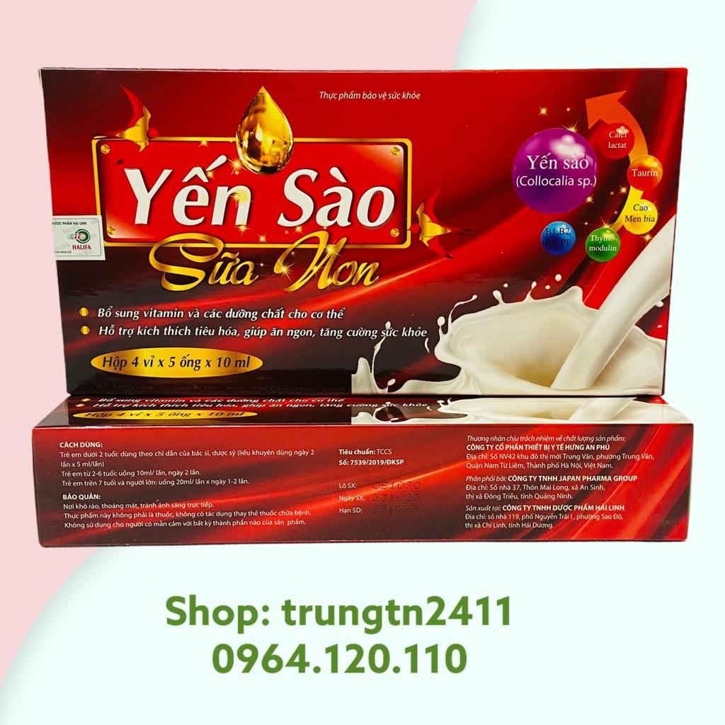 Thực phẩm bảo vệ sức khỏe Yến sào sữa non - Hộp 20 vỉ 10ml