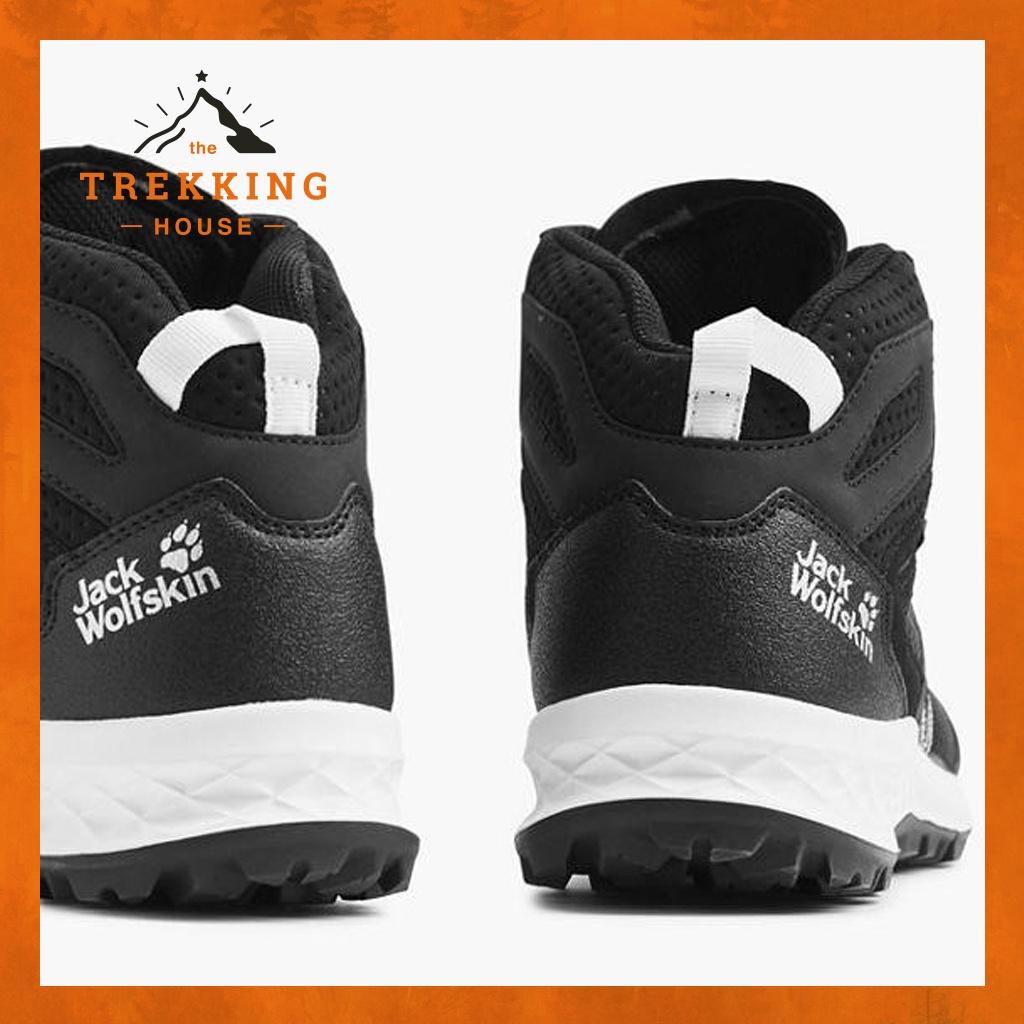 Giày leo núi trekking chống thấm nước Jack Wolfskin nữ, Giày phượt dã ngoại cổ lửng