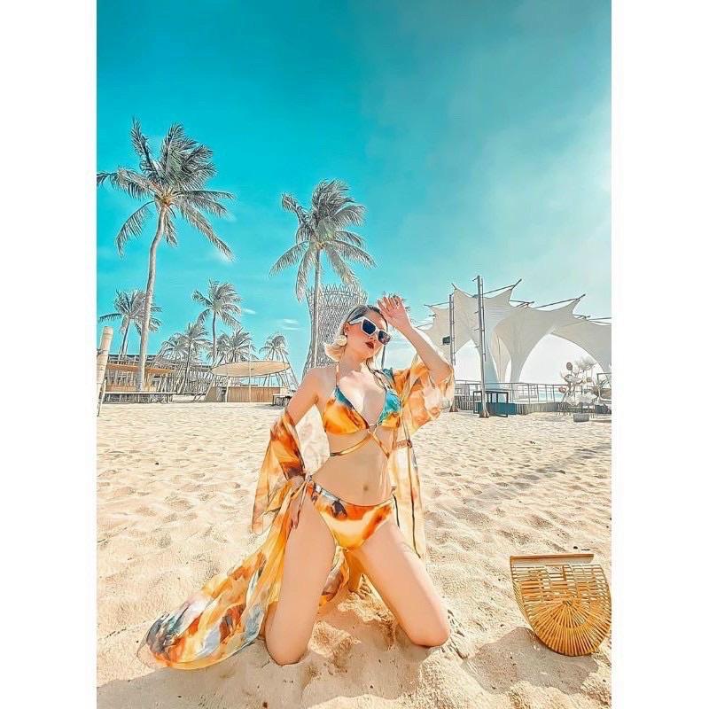 Bikini đồ bơi đi biển áo choàng
