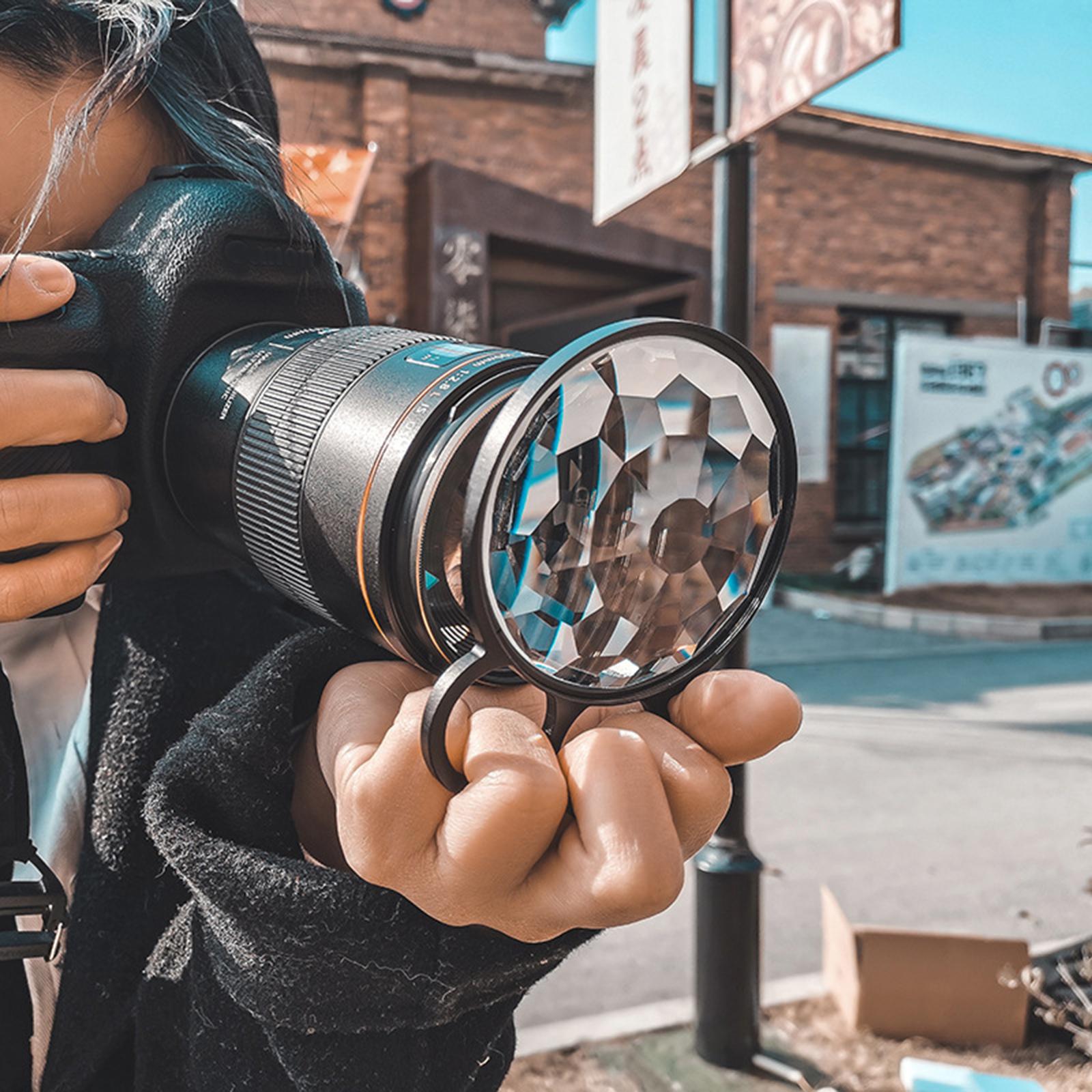 77mm Handheld Kaleidoscope Glass Prism Camera Glass Filter Effect Filter High DSLR Photography Props for Shooting