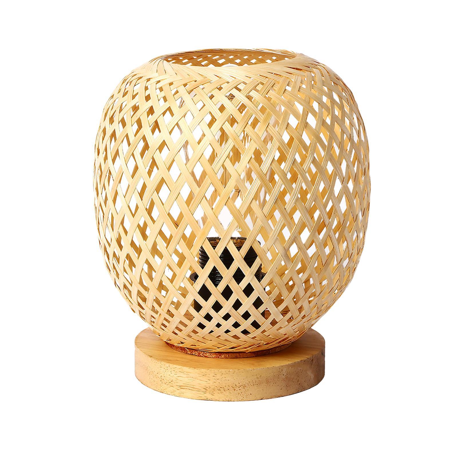 Rattan Table Lamps Desk Lamp Fittings Japanese Style for Office Bedroom Home