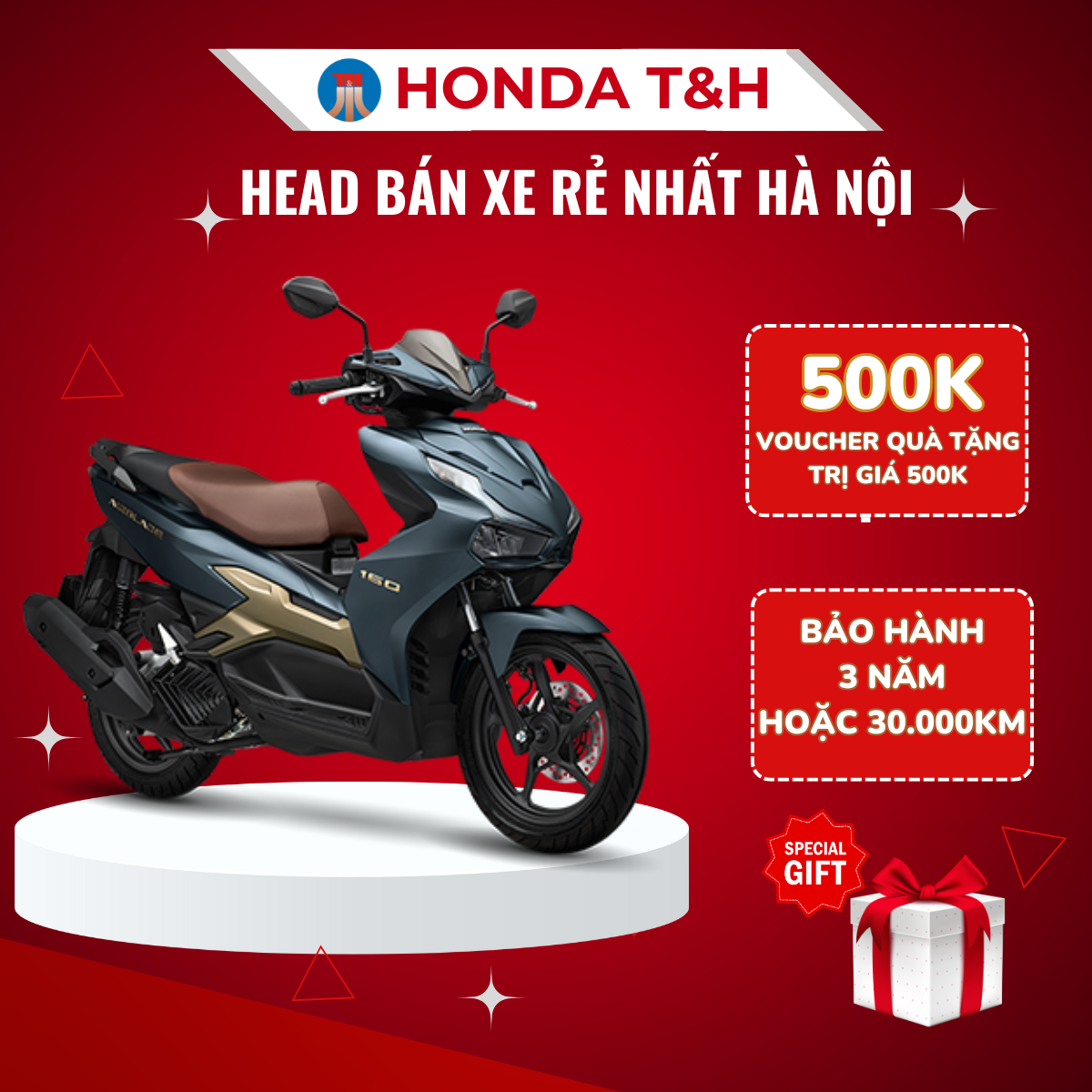 XE MÁY HONDA AIRBLADE 160CC PHIÊN BẢN ĐẶC BIỆT MÀU XANH ĐEN VÀNG