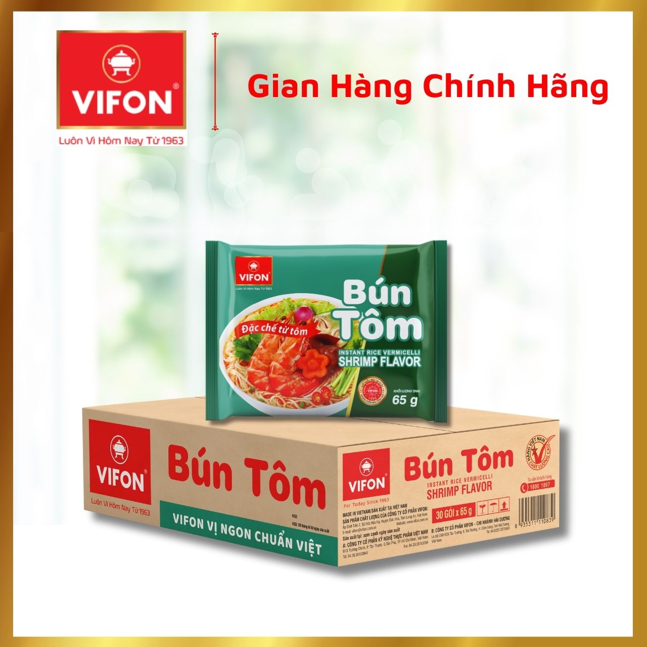 Thùng 30 Bún Tôm VIFON (65g / Gói)