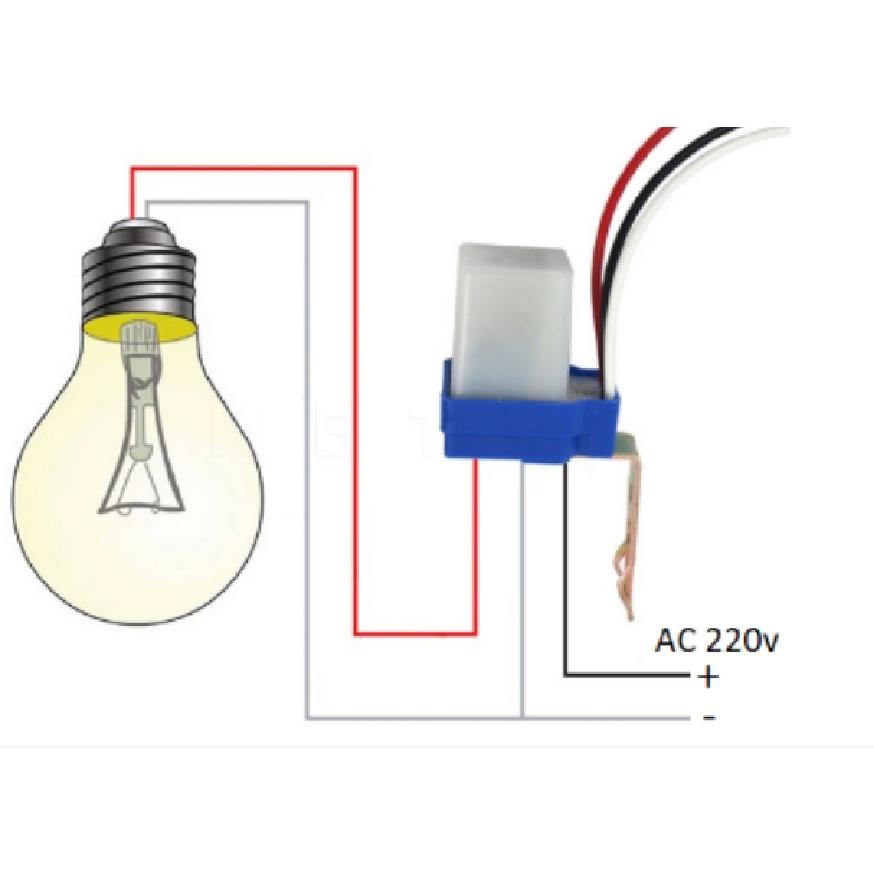 Công tắc cảm biến ánh sáng tự động bật tắt bóng đèn ngoài trời thông minh giúp tiết kiệm điện AS10 AC220V-10A
