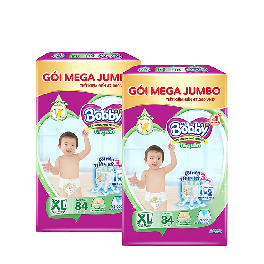 Combo 2 Tã quần Bobby có đệm lưng thấm mồ hôi đủ size