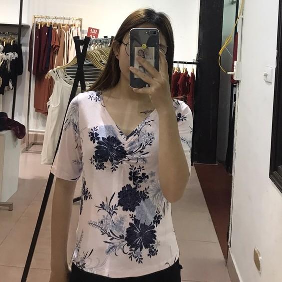 Áo thun hoa rúm ngực tay lỡ-Sooyoung