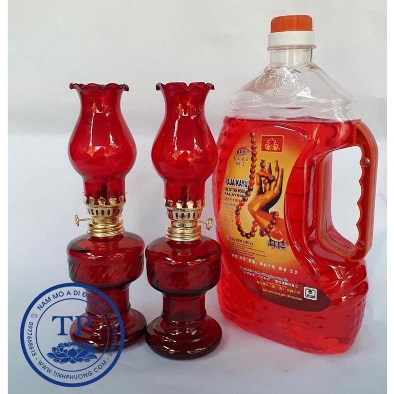 BỘ 2 ĐÈN THỜ VÀ 1 DẦU KHÔNG KHÓI 500ml KH38662