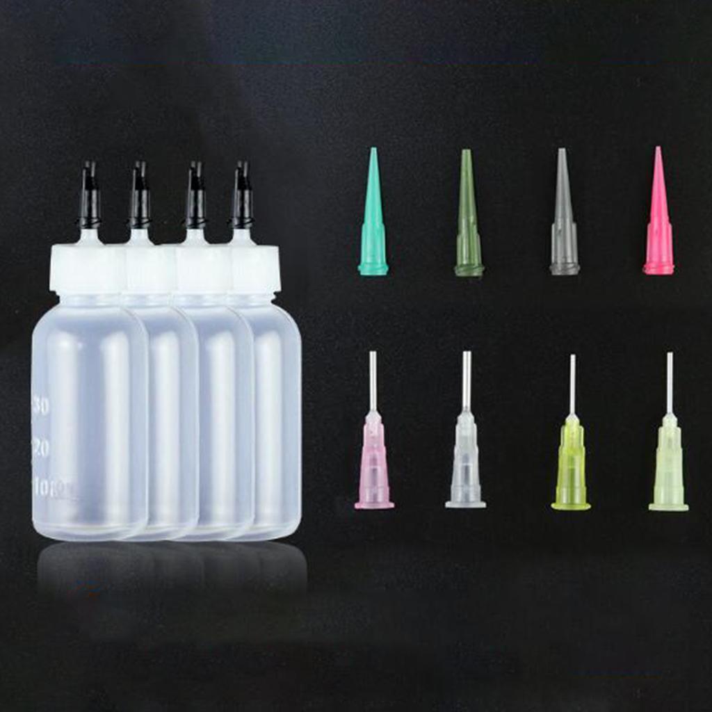 30ml  Pigment Glue Oil Syringe Bottles Precision Needle Tips Set