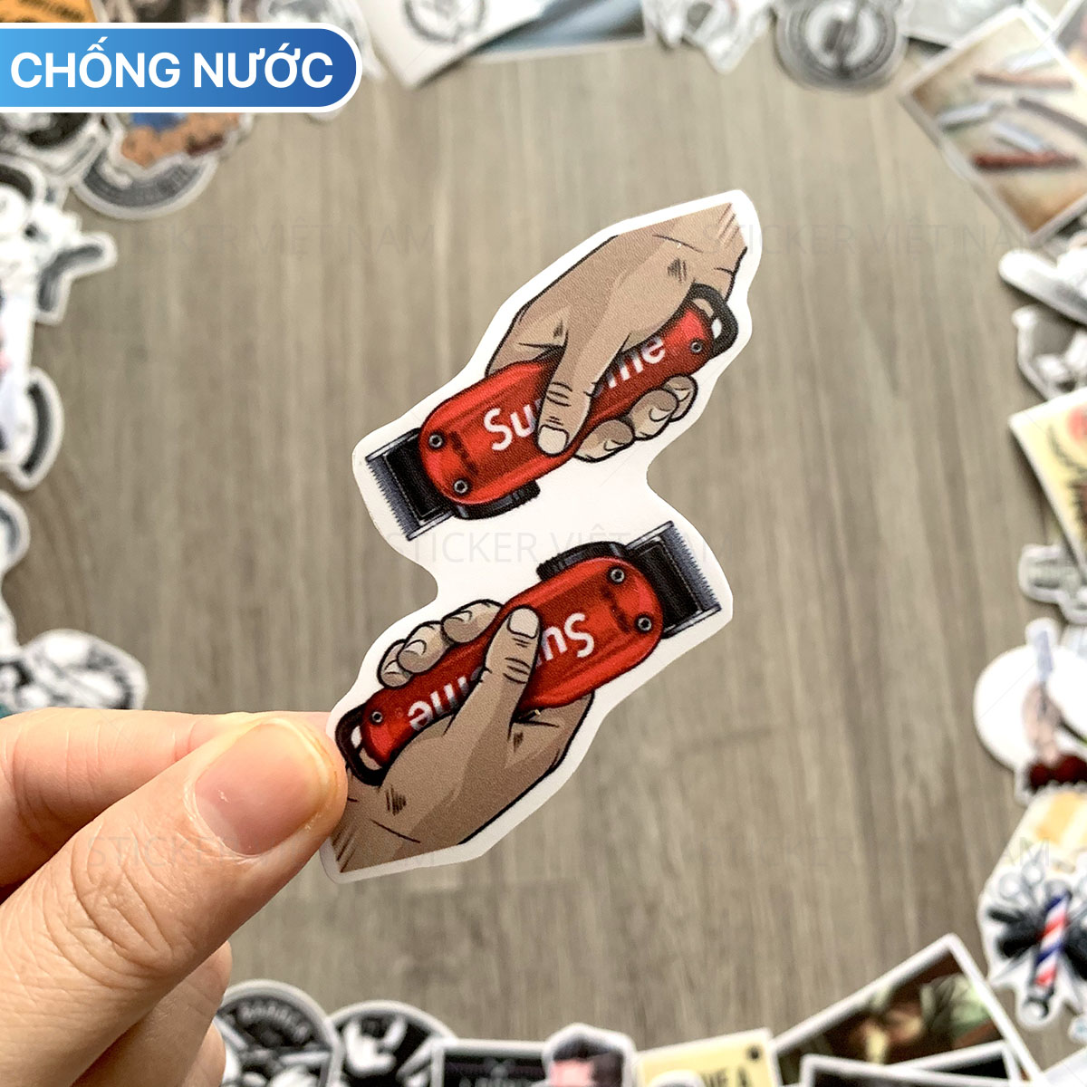 Bộ 50 Sticker Barber - Hình Dán Chống Nước Decal Chất Lượng Cao Trang Trí Cửa Hàng Cắt Tóc Nam, Va Li Du Lịch, Xe Đạp, Xe Máy, Laptop, Nón Bảo Hiểm, Máy Tính Học Sinh, Tủ Quần Áo, Nắp Lưng Điện Thoại