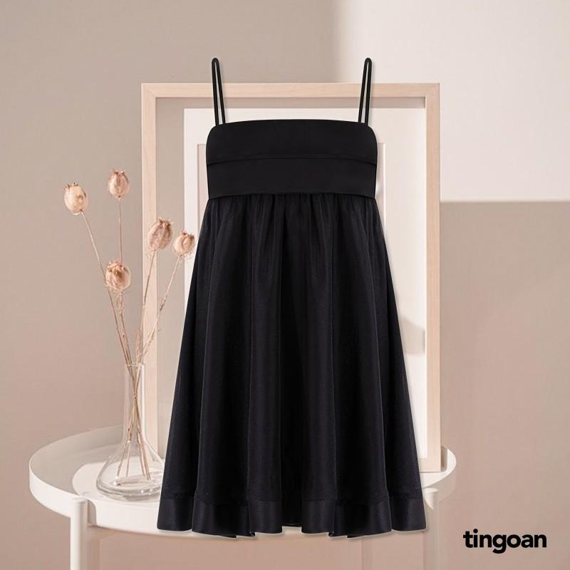 Váy hai dây phối bóng kính đen tingoan MYSTERY OF LOVE DRESS/BL