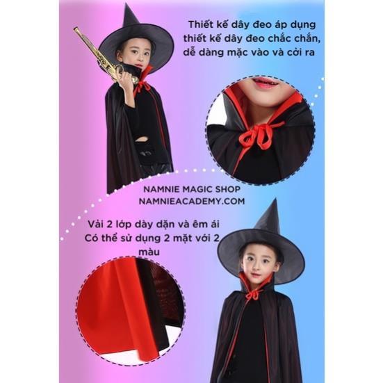 Set Bộ Áo Choàng Và Mũ Ảo Thuật Phù Thuỷ HALLOWEEN