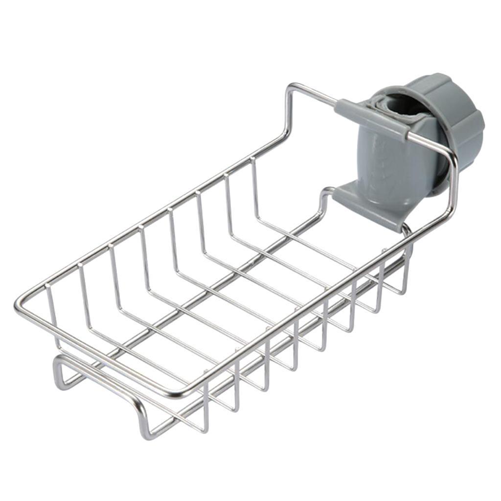 Faucet Shelf Bathroom Soap Scrubber Sponge Holder Storage Organizer Rack