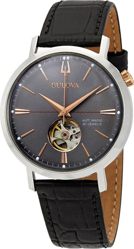 Đồng Hồ BULOVA Nam Dây Da Máy Cơ-Automatic 98A187 - Mặt Xám (41mm)