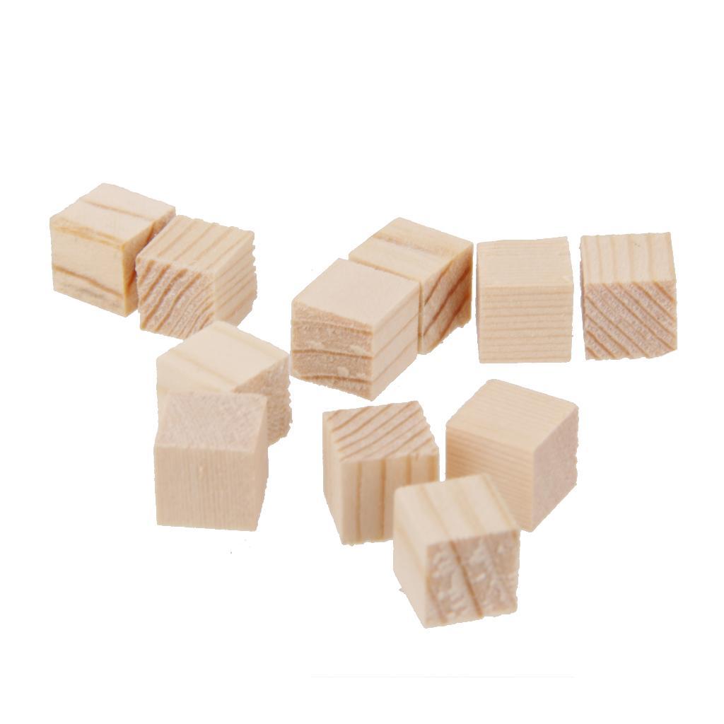 100x Wooden Blocks Mini Cubes Embellishment for Woodwork Craft Scrapbooking