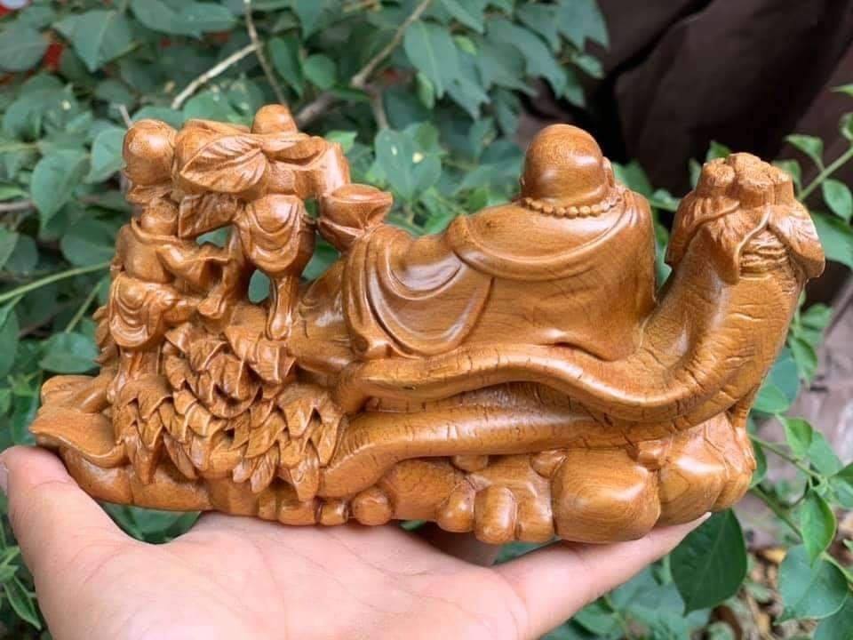 Tượng gỗ di lạc tiểu đồng TẶNG KÈM MÓC KHÓA GỖ