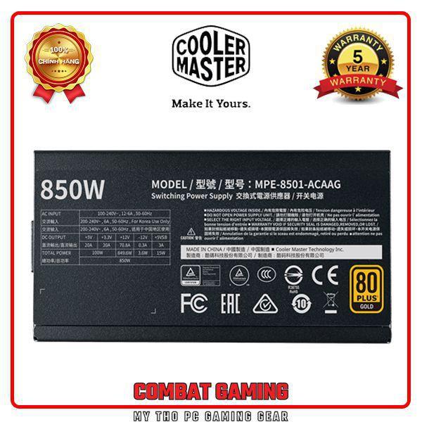 Nguồn COOLER MASTER MWE GOLD 850 V2 Full modular- Hàng Chính Hãng