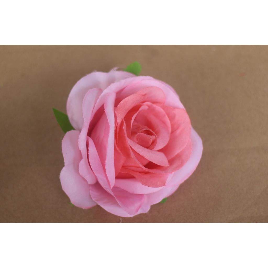 Đầu bông hoa hồng Tứ Quý size 8cm trang trí giỏ hoa, lẵng hoa, làm oản- Hoa lụa