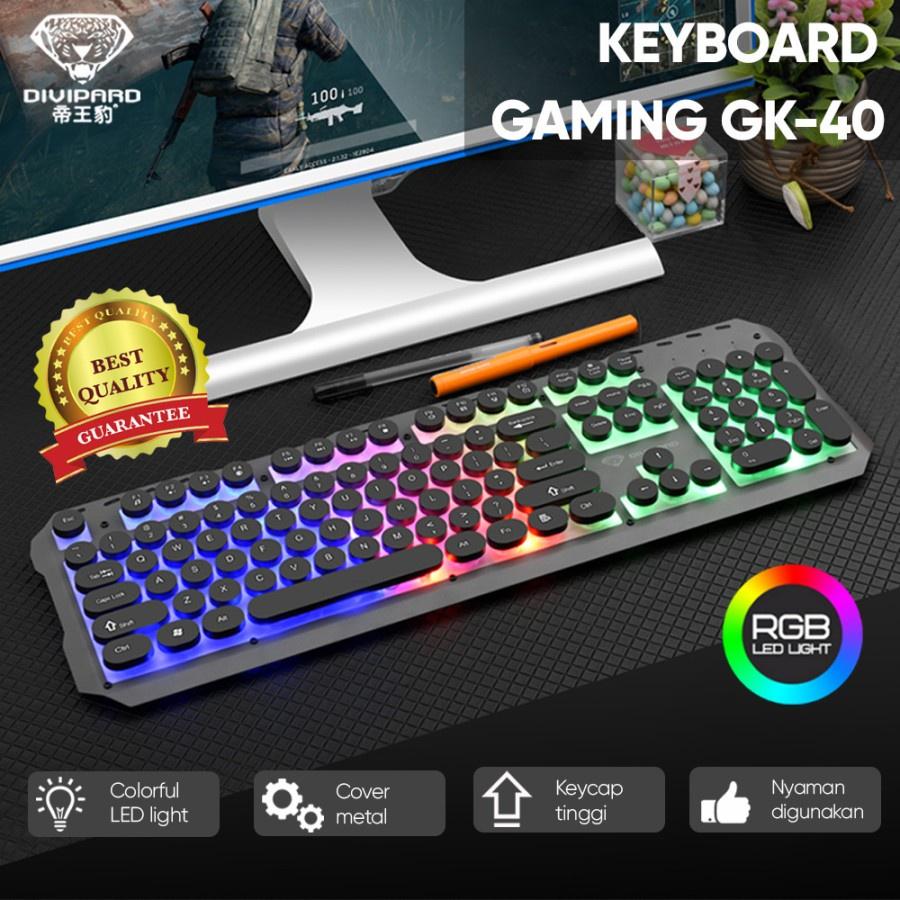 Bàn Phím Game Thủ Phím Tròn DIIVIPARD GK-40 Punk Metal LED Rainbow - Hàng Chính Hãng