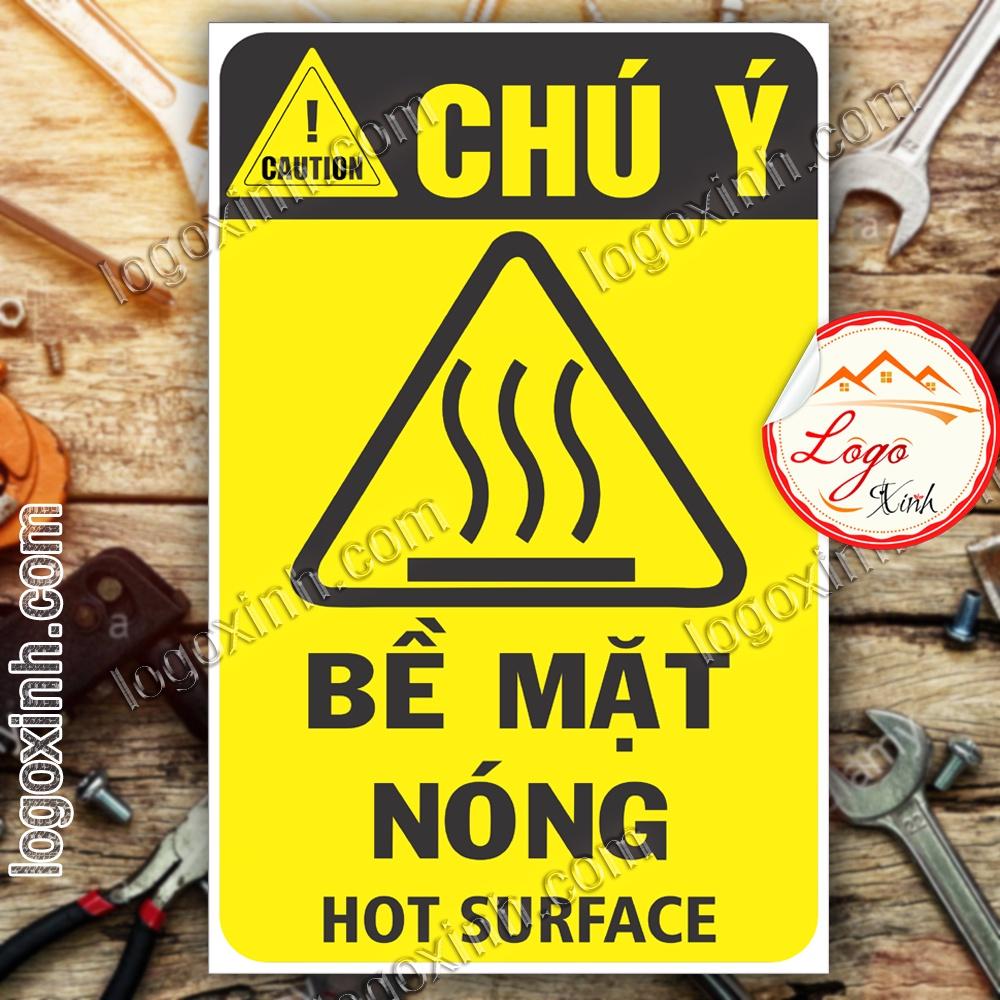 LOGO TEM STICKER BIỂN CẢNH BÁO BỀ MẶT NÓNG KHÔNG CHẠM VÀO- HOT SURFACE - BIỂN CẢNH BÁO AN TOÀN LAO ĐỘNG