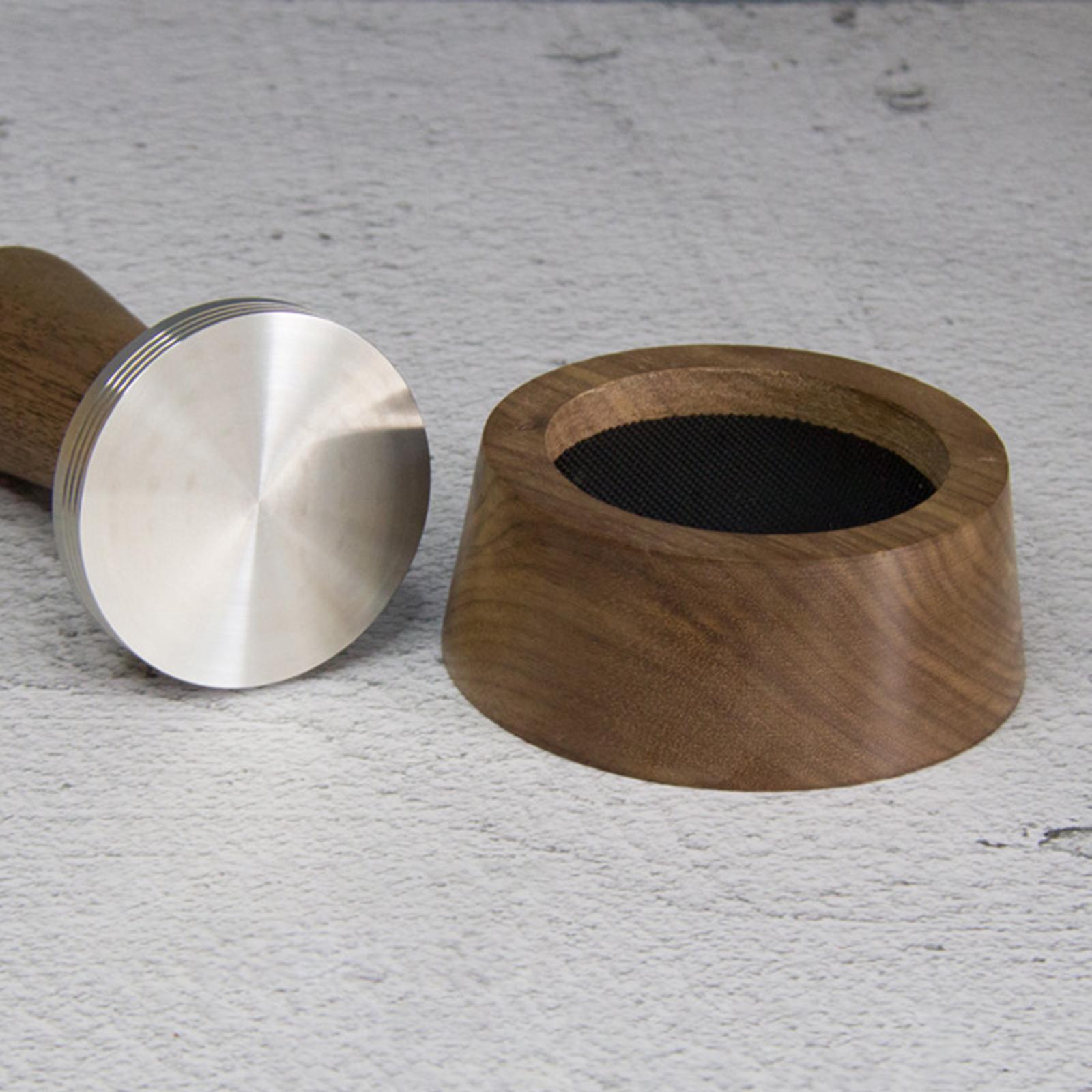 Walnut Wood Coffee Filter Tamper Holder Espresso Tamper Mat Stand for Cafe Western Restaurant Bar