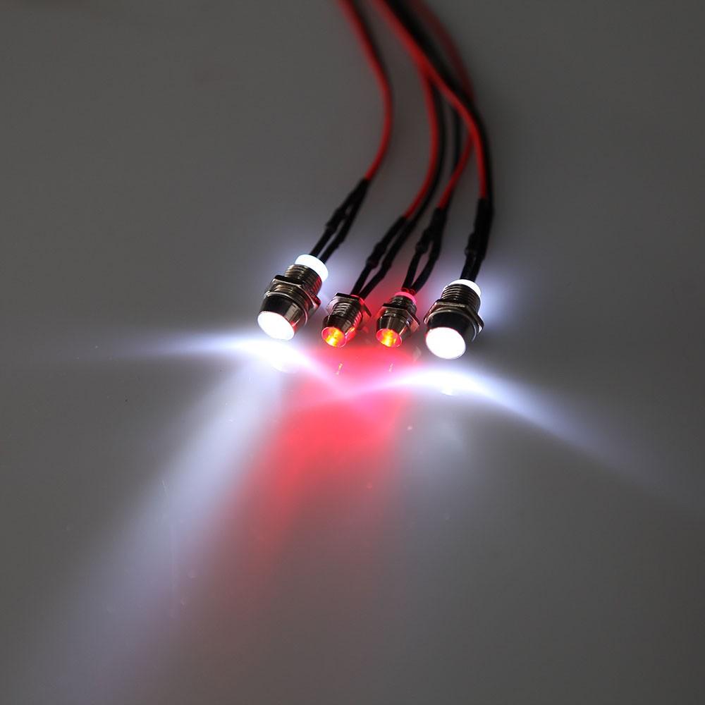 LED Night 5mm 3mm Headlamps Headlights 4LED Light for RC 1:10 On-Road Car