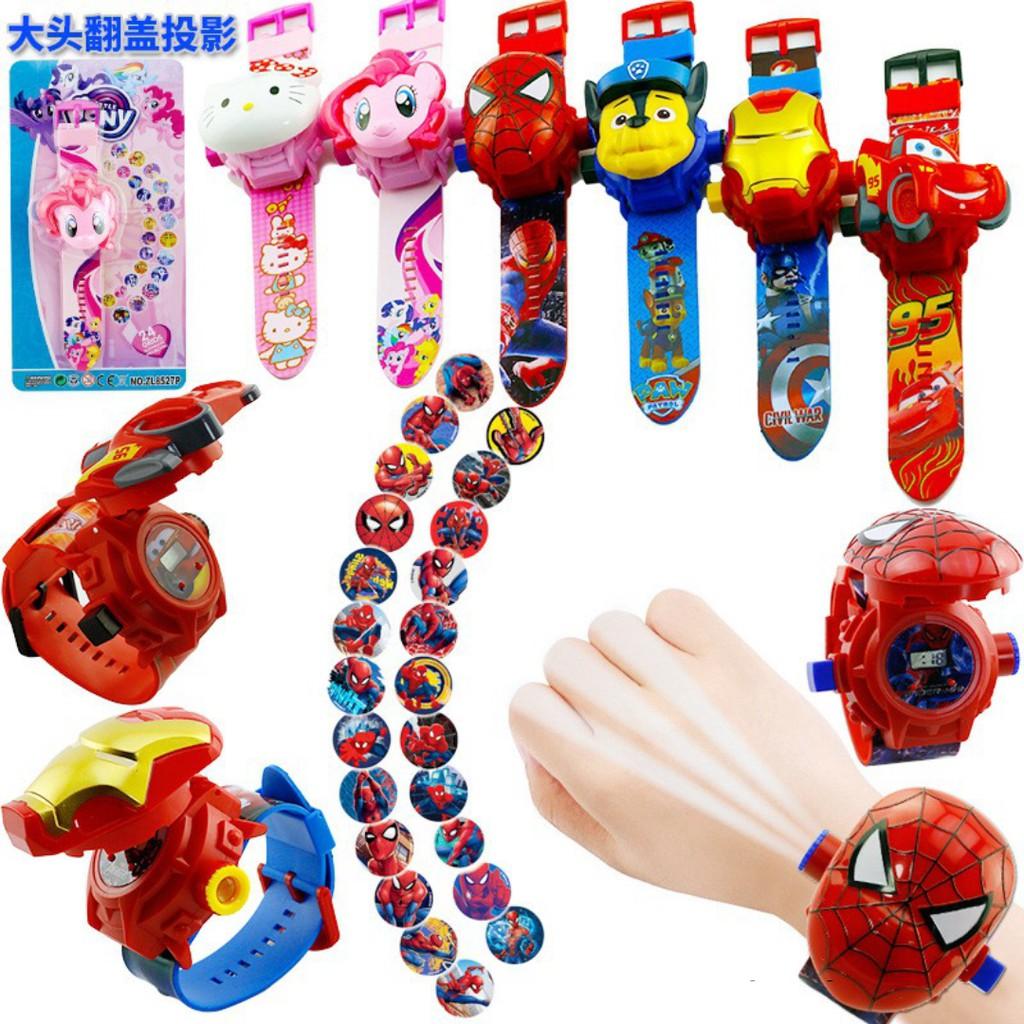 The Avengers Superhero SpiderMan Iron Man Hulk Trẻ em Đồng hồ cho trẻ em Hình chiếu hoạt hình