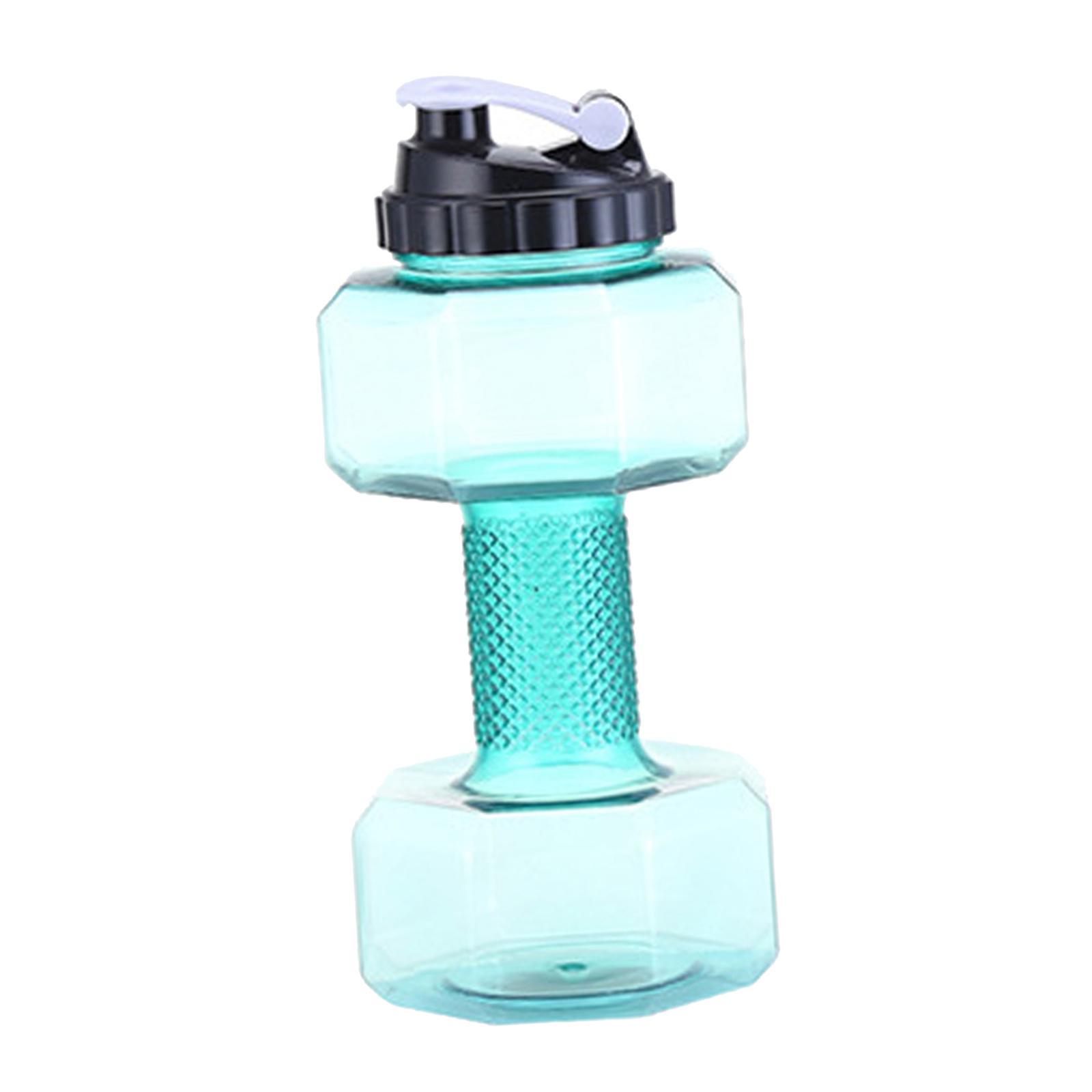 2x Dumbbell Bottle,Large Durable Portable Water Bottle Clear Camping Kettle Jug Cycling Barbell