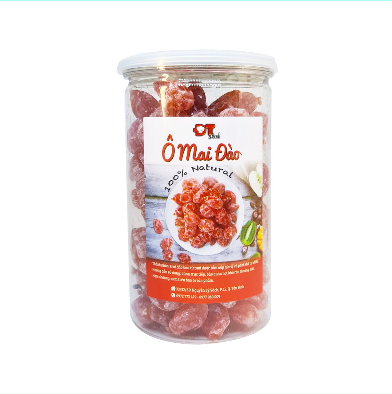 Ô Mai Đào Không Hạt DTFood 500g