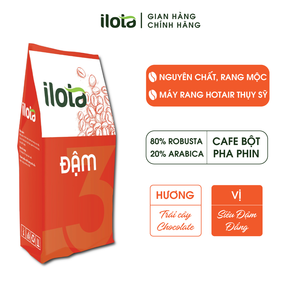 Cà Phê Bột Pha Phin Truyền thống ĐẬM VỊ (Nhà rang ILOTA Coffee Roasters) 100% Nguyên Chất