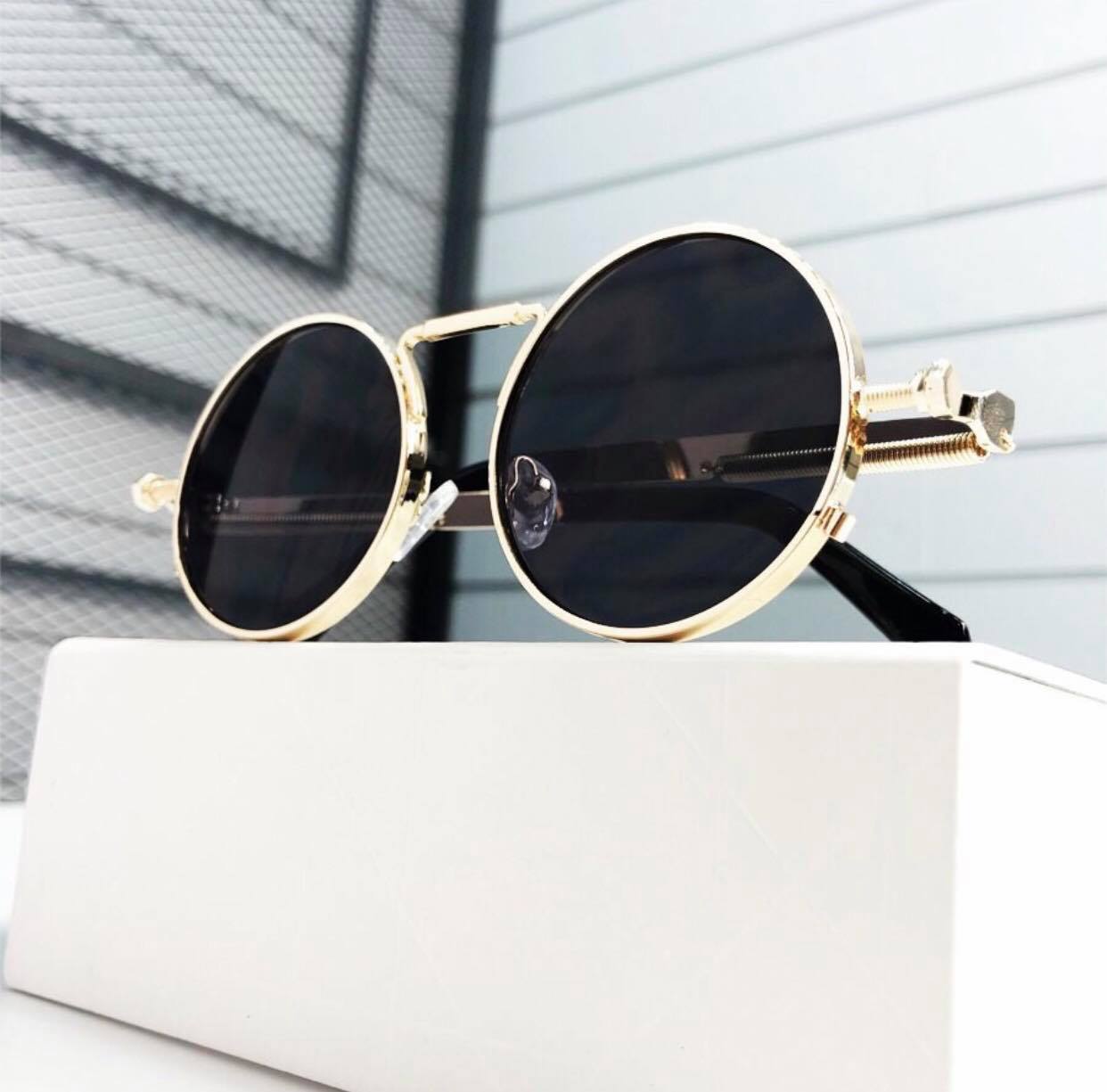 Kính râm Mắt tròn thầy bói cao cấp phong cách ulzzang siêu Chất