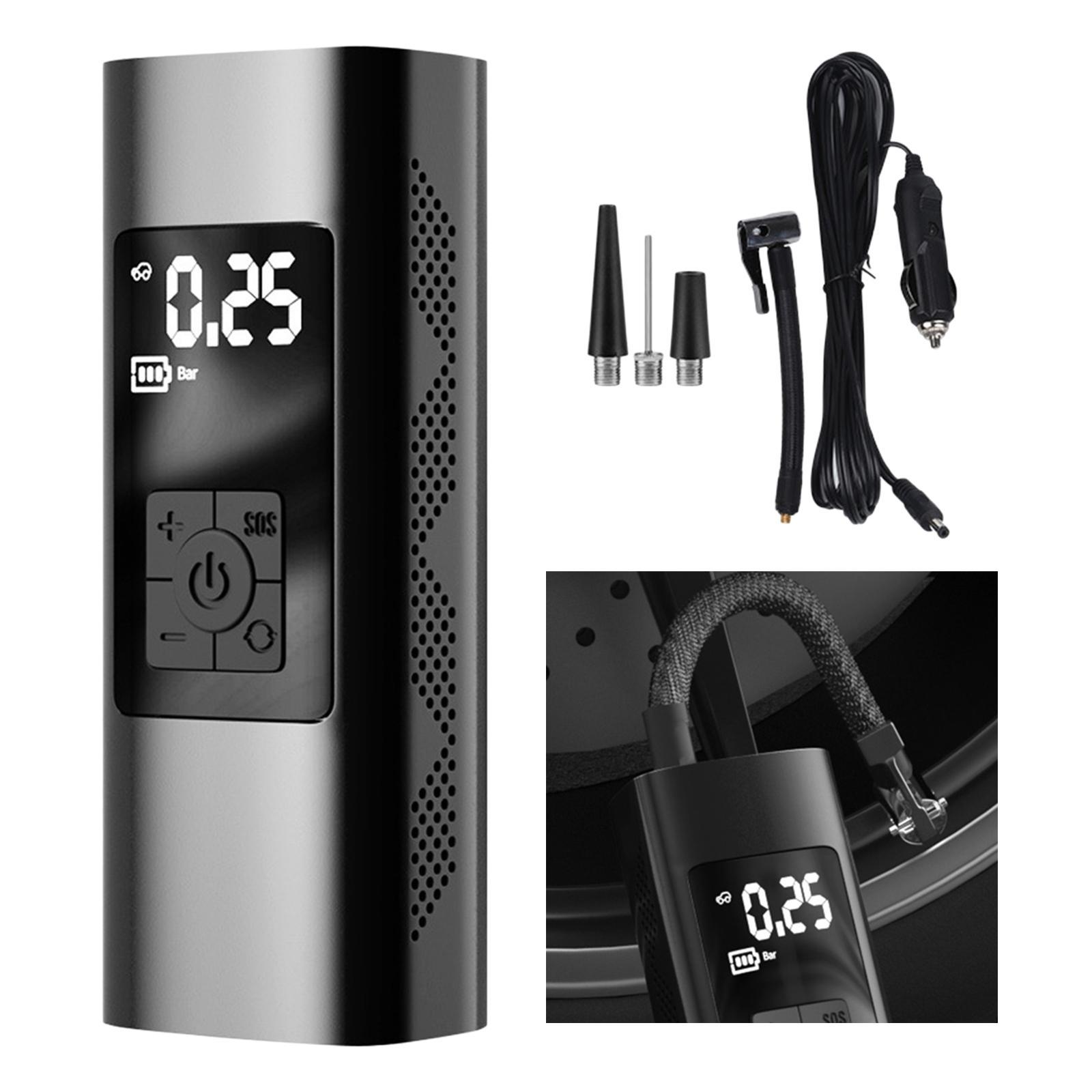 Portable Mini Car Tyre Pump Air Compressor LED Light for Car Motorcycle