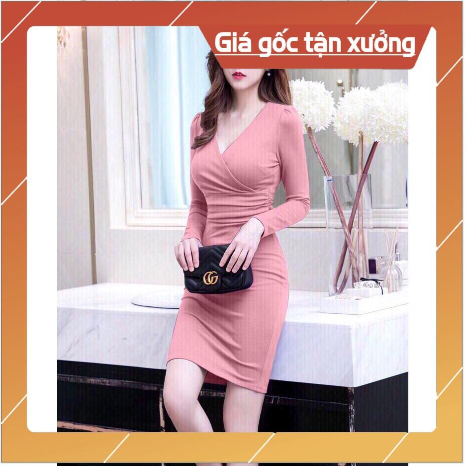 Đầm body cổ v cao cấp KSN250294