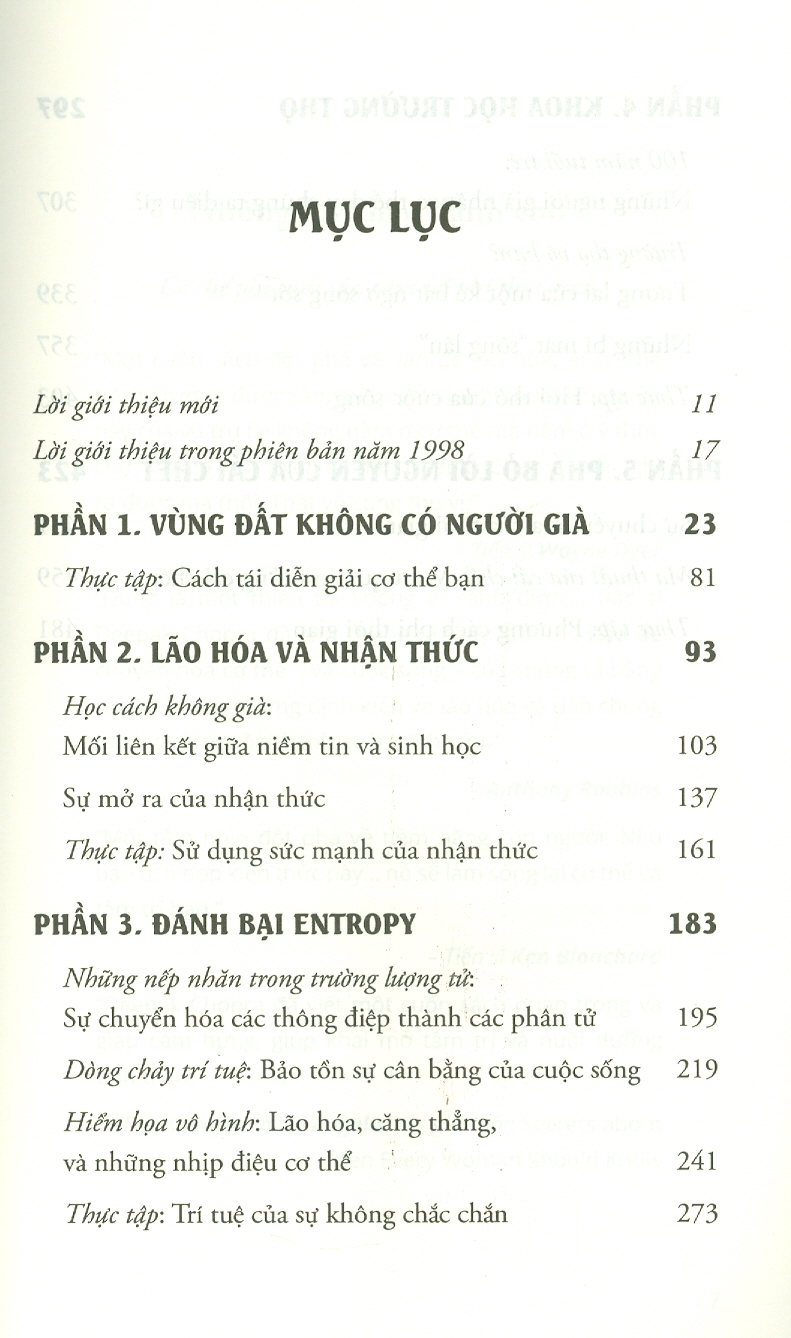 CƠ THỂ PHI TUỔI TÁC, TÂM TRÍ PHI THỜI GIAN – Deepak Chopra – Kiều Anh Tú dịch -  Thái Hà -NXB Thế giới