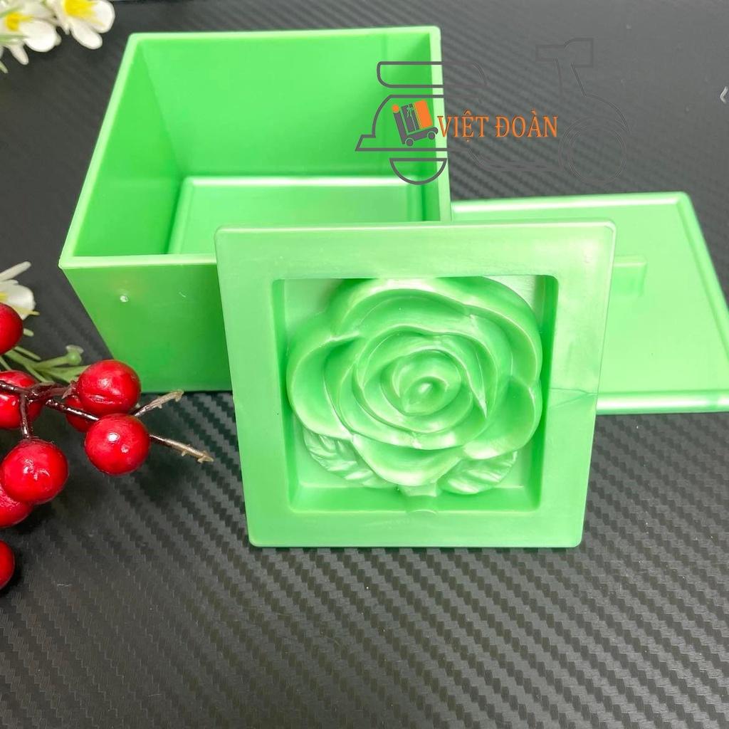 Khuôn Nhấn Xôi Hình VUÔNG 9cm hoạ tiết Hoa Hồng, Sen, Phước, Lộc, Thọ, Hỷ - 3D SIÊU SẮC NÉT . Bí quyết làm bánh SIÊU ĐẸP