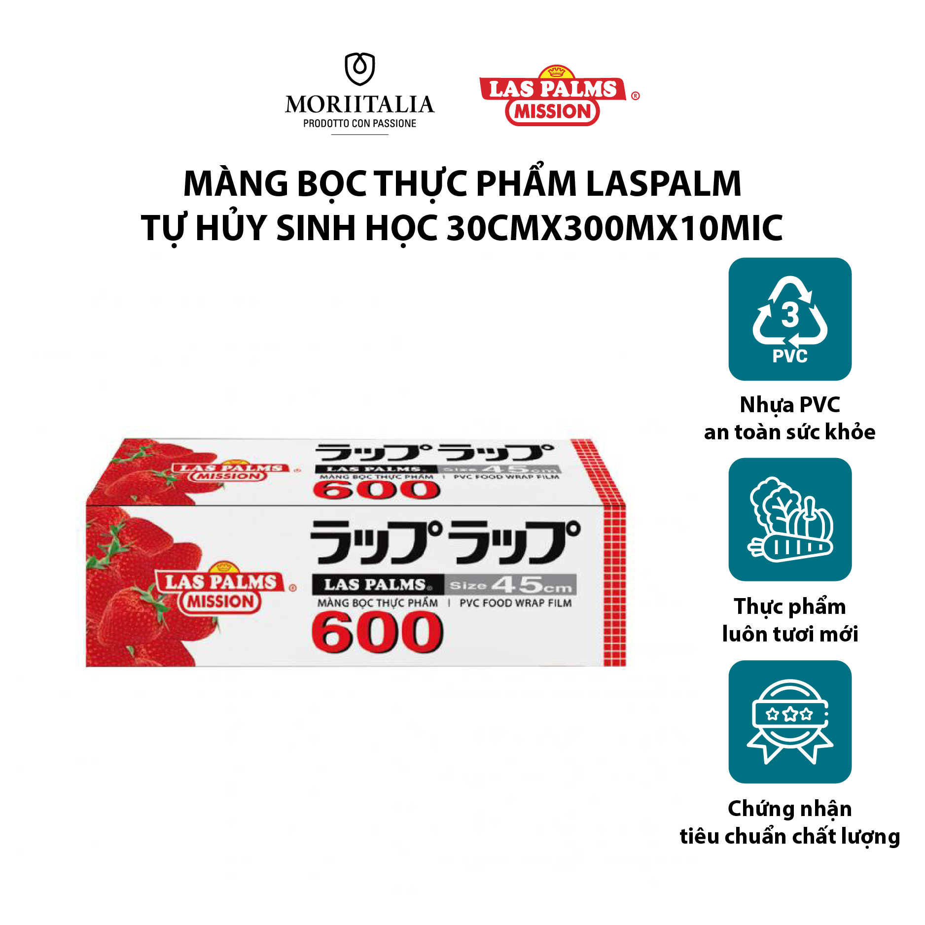 MÀNG BỌC THỰC PHẨM LASPALMS 45CMX600 - MBTP00006149