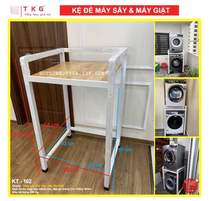 KỆ ĐỂ MÁY SẤY MÁY GIẶT - THÉP SƠN TĨNH ĐIỆN