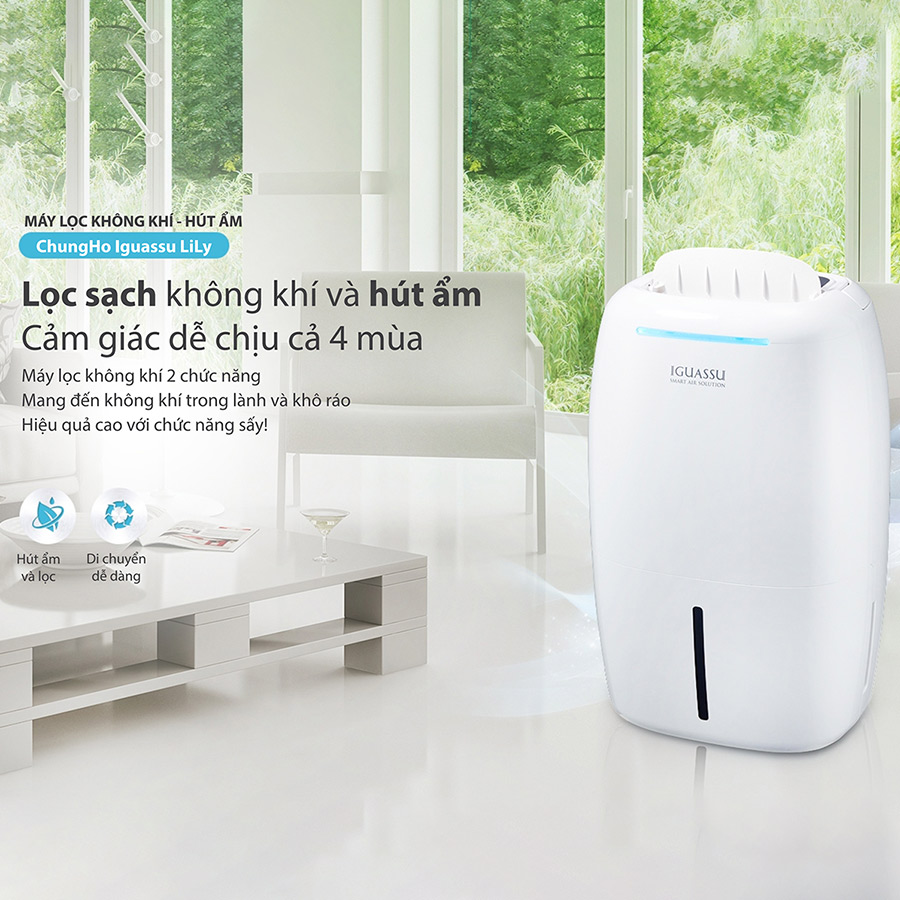 Máy Lọc Không Khí - Hút Ẩm Chungho Lily CHDH-120JA (Diện Tích Sử Dụng 16.6㎡ - 49.6㎡) - Hàng chính hãng