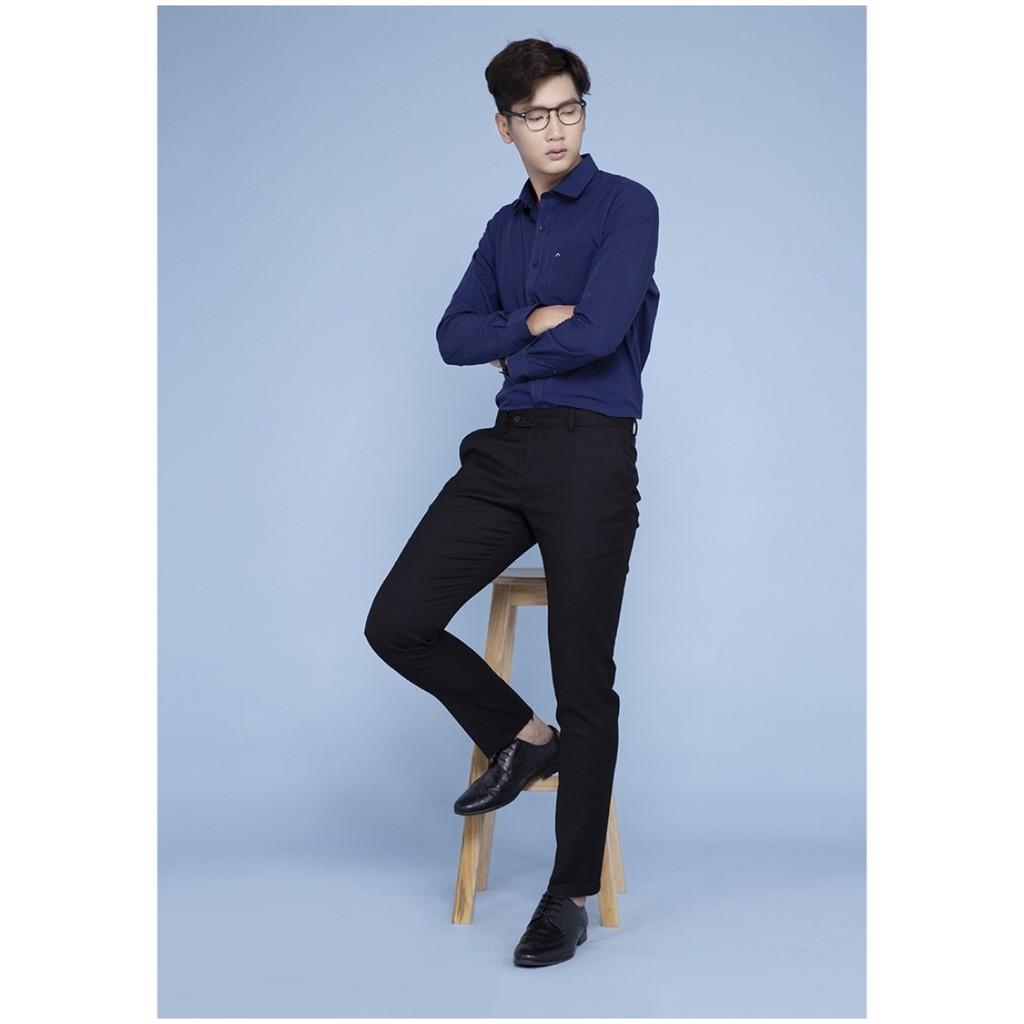 OWEN - Quần âu nam màu ĐEN Slimfit (dáng ôm) cạp tăng đơn co dãn
